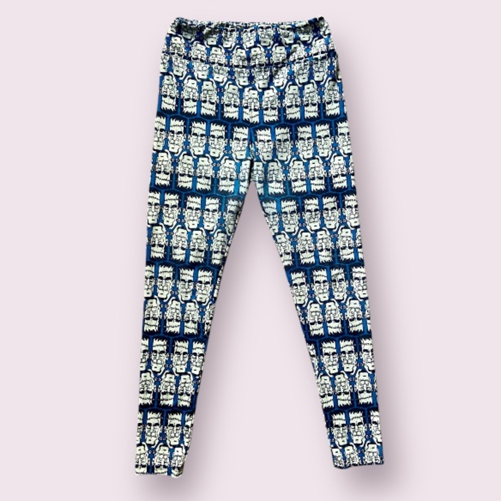 LuLaRoe Blue Frankenstein Leggings